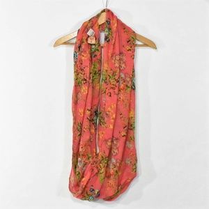 Mudd Pink Floral Lightweight Loop Infinity Scarf